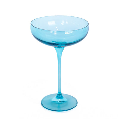 Estelle Colored Champagne Coupe Stemware - Set of 6 {Ocean Blue}