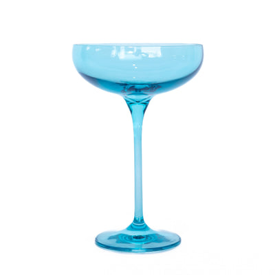 Estelle Colored Champagne Coupe Stemware - Set of 2 {Ocean Blue}
