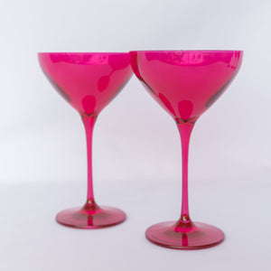 Estelle Colored Martini Glass - Set of 2 {Viva Magenta (Our Fuchsia)}