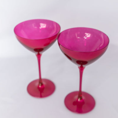 Estelle Colored Martini Glass - Set of 2 {Viva Magenta (Our Fuchsia)}