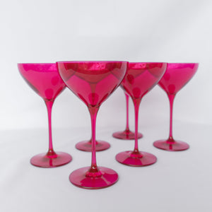 Estelle Colored Martini Glass - Set of 6 {Viva Magenta (Our Fuchsia)}