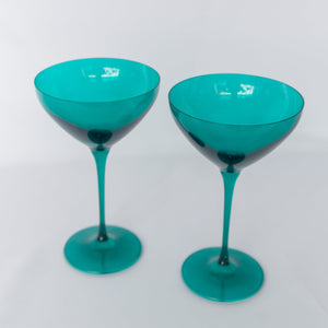 Estelle Colored Martini Glass - Set of 2 {Emerald Green}