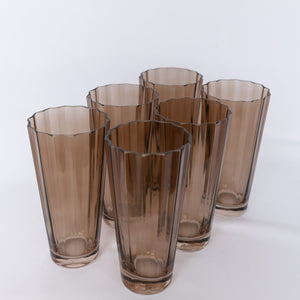 Estelle Colored Sunday High Balls - Set of 6 {Mocha Mousse (Our Amber Smoke)}