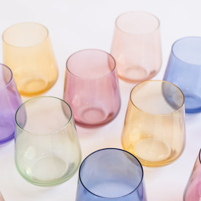 Estelle Colored Wine Stemless - Set of 6 {Mystery Box}
