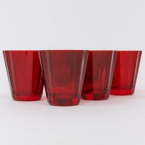 Estelle Colored Sunday Low Balls - Set of 6 {Red}
