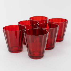 Estelle Colored Sunday Low Balls - Set of 6 {Red}