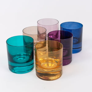ESTELLE COLORED ROCKS GLASS - SET OF 6 {FALL MIXED SET}