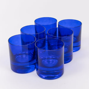 Estelle Colored Rocks Glass - Set of 6 {Royal Blue}