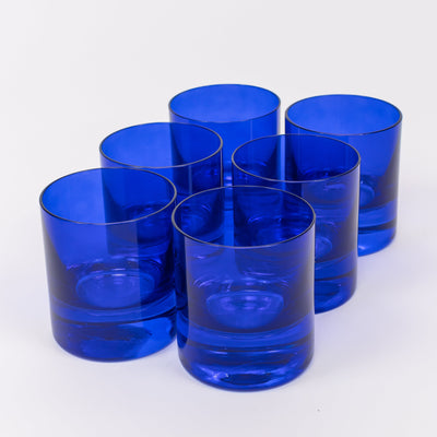 Estelle Colored Rocks Glass - Set of 6 {Royal Blue}