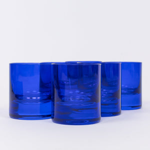 Estelle Colored Rocks Glass - Set of 6 {Royal Blue}