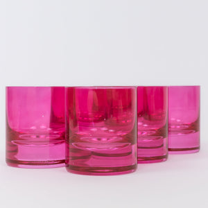 Estelle Colored Rocks Glass - Set of 6 {Fuchsia}
