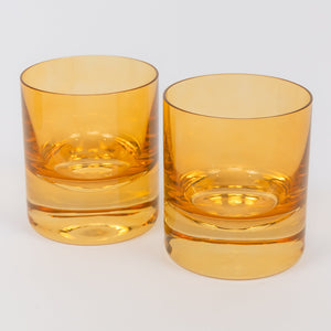 Estelle Colored Rocks Glass - Set of 2 {Butterscotch}