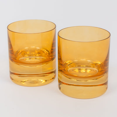 Estelle Colored Rocks Glass - Set of 2 {Butterscotch}