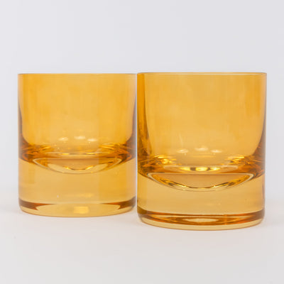 Estelle Colored Rocks Glass - Set of 2 {Butterscotch}