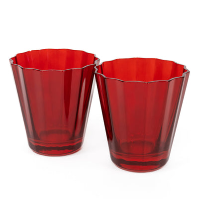 Estelle Colored Sunday Low Balls - Set of 2 {Red}