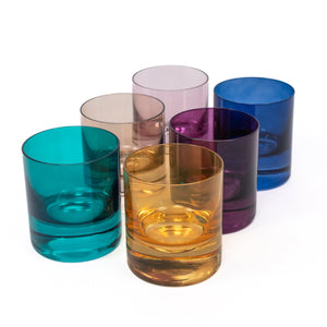 ESTELLE COLORED ROCKS GLASS - SET OF 6 {FALL MIXED SET}