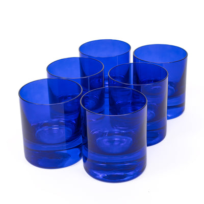 Estelle Colored Rocks Glass - Set of 6 {Royal Blue}