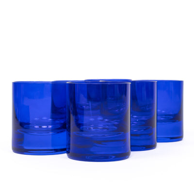 Estelle Colored Rocks Glass - Set of 6 {Royal Blue}