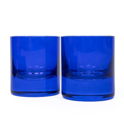 Estelle Colored Rocks Glass - Set of 2 {Royal Blue}