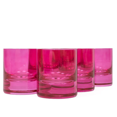 Estelle Colored Rocks Glass - Set of 6 {Fuchsia}