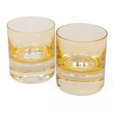 Estelle Colored Rock Glass - Set of 2 {Yellow}