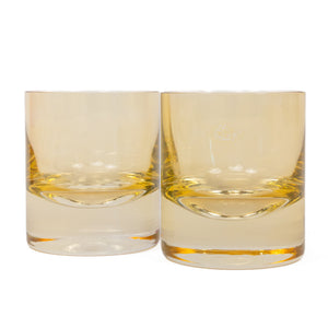 Estelle Colored Rock Glass - Set of 2 {Yellow}