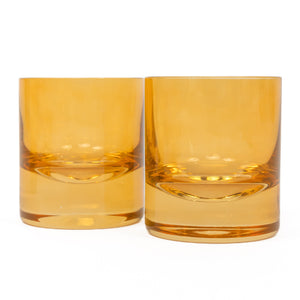 Estelle Colored Rocks Glass - Set of 2 {Butterscotch}