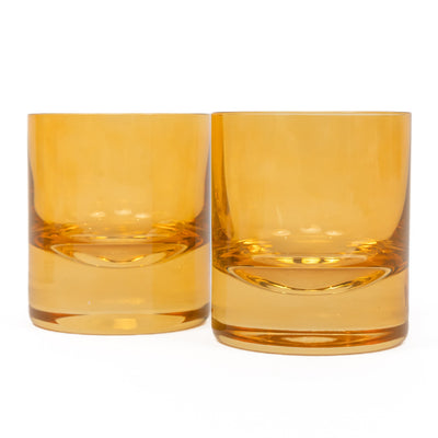 Estelle Colored Rocks Glass - Set of 2 {Butterscotch}