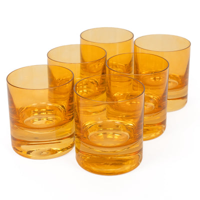 Estelle Colored Rocks Glass - Set of 6 {Butterscotch}