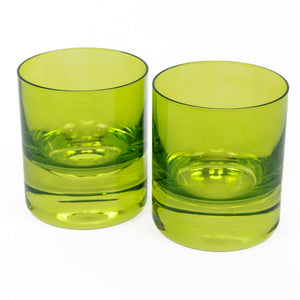 Estelle Colored Rocks Glass - Set of 2 {Forest Green}