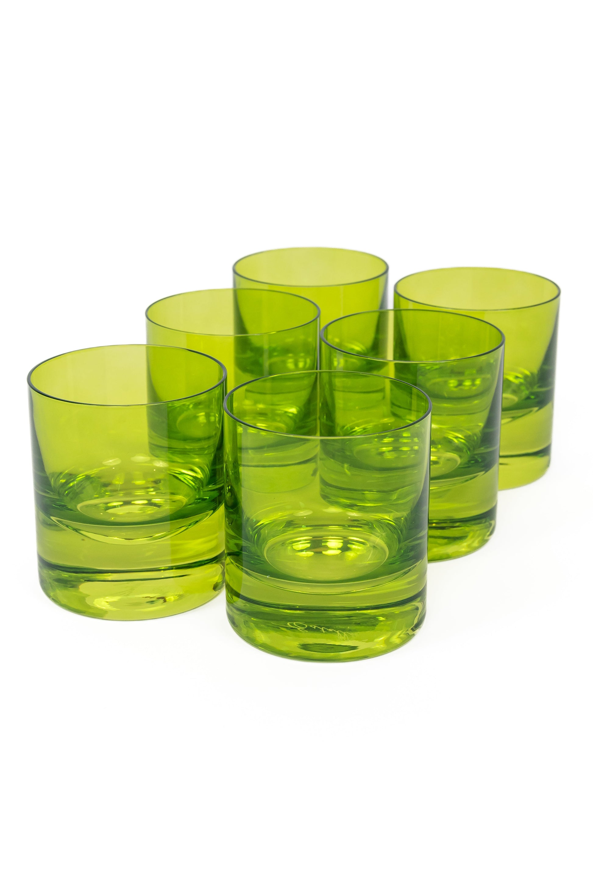 Estelle Colored Rocks Glass - Set of 6 {Forest Green}