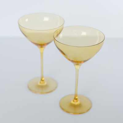 Estelle Colored Martini Glass - Set of 2 {Yellow}