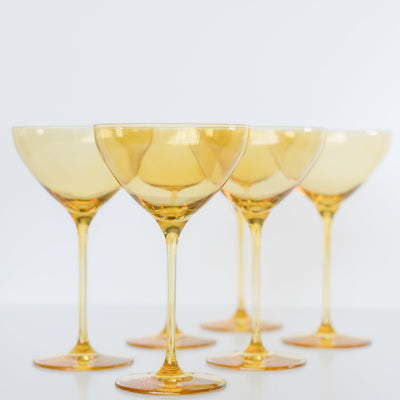 Estelle Colored Martini Glass - Set of 6 {Yellow}