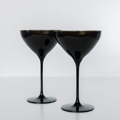 Estelle Colored Martini Glass - Set of 2 {Black}