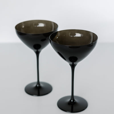 Estelle Colored Martini Glass - Set of 2 {Black}