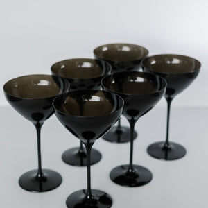 Estelle Colored Martini Glass - Set of 6 {Black}