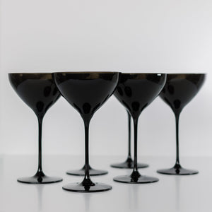 Estelle Colored Martini Glass - Set of 6 {Black}