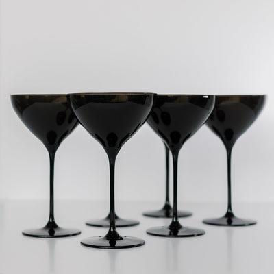 Estelle Colored Martini Glass - Set of 6 {Black}