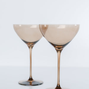 Estelle Colored Martini Glass - Set of 2 {Mocha Mousse (Our Amber Smoke)}