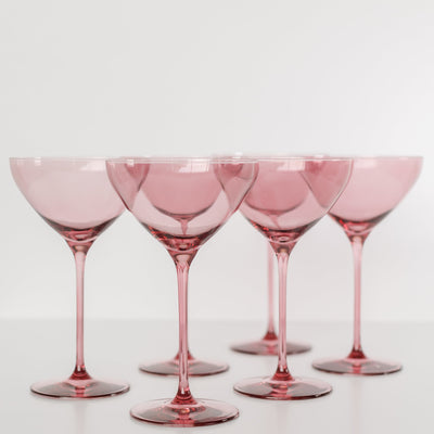Estelle Colored Martini Glass - Set of 6 {Rose}