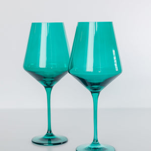 Estelle Colored Wine Stemware - Set of 2 {Emerald Green}