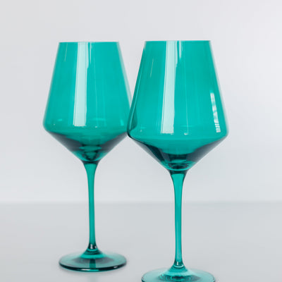 Estelle Colored Wine Stemware - Set of 2 {Emerald Green}