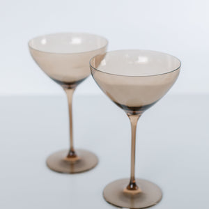 Estelle Colored Martini Glass - Set of 2 {Mocha Mousse (Our Amber Smoke)}