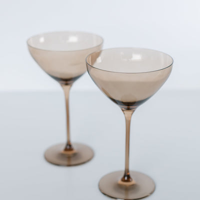 Estelle Colored Martini Glass - Set of 2 {Mocha Mousse (Our Amber Smoke)}