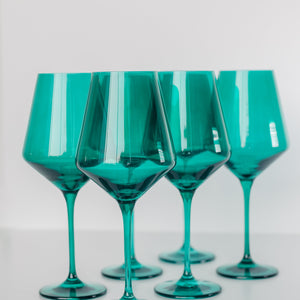 Estelle Colored Wine Stemware - Set of 6 {Emerald Green}
