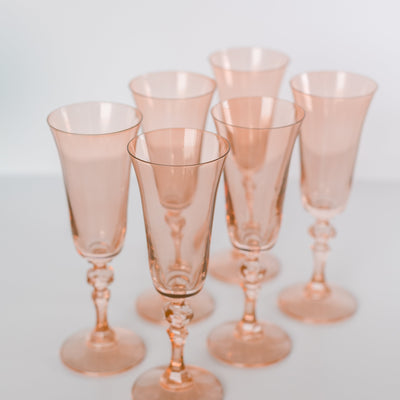 Estelle Colored Regal Flute - Set of 6 {Blush Pink}