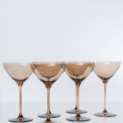 Estelle Colored Martini Glass - Set of 6 {Mocha Mousse (Our Amber Smoke)}