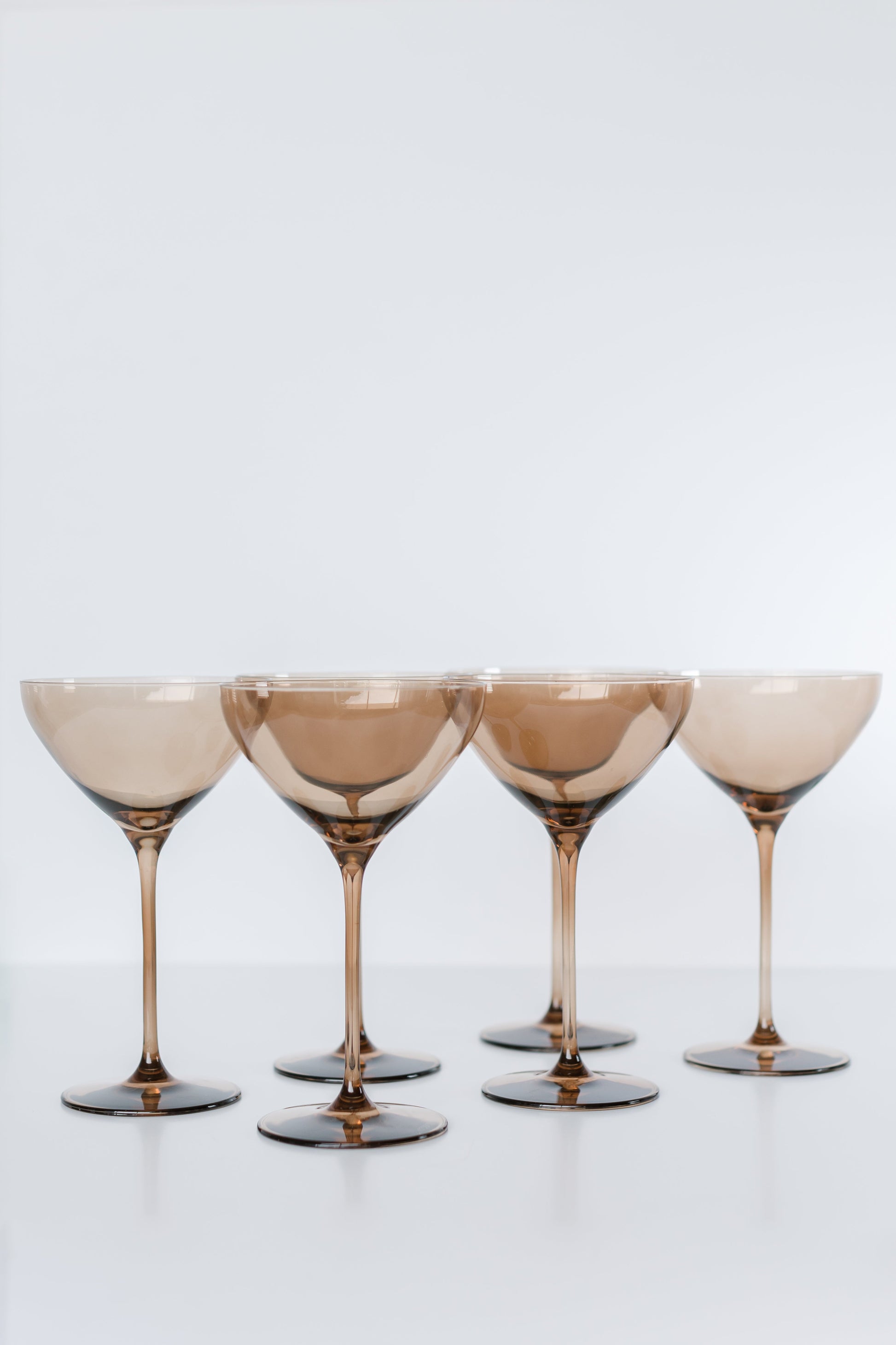 Estelle Colored Martini Glass - Set of 6 {Mocha Mousse (Our Amber Smoke)}