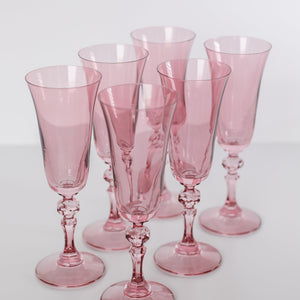 Estelle Colored Regal Flute - Set of 6 {Rose}