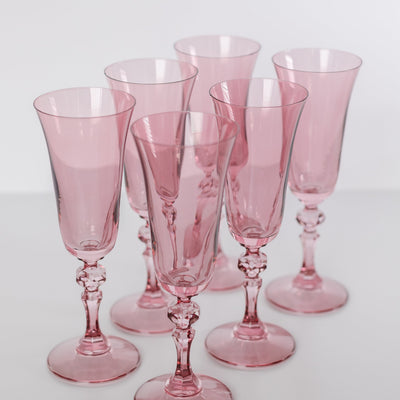 Estelle Colored Regal Flute - Set of 6 {Rose}
